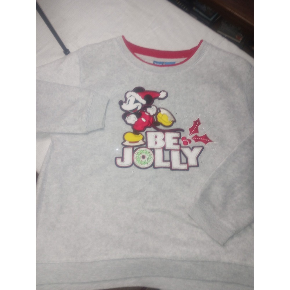 Disney Be Jolly Mickey Mouse Crew Sweatshirt‎ Large Soft Vtg